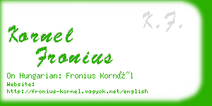 kornel fronius business card